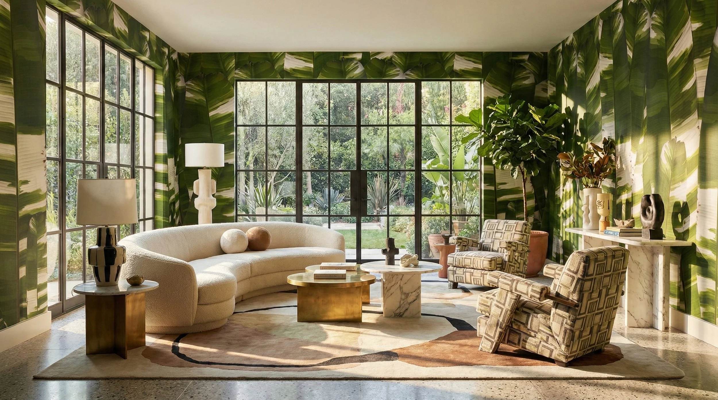 Vertical Leaf Camo green OG wallpaper wallcovering by EDGE Collections livingroom wallpaper.jpg