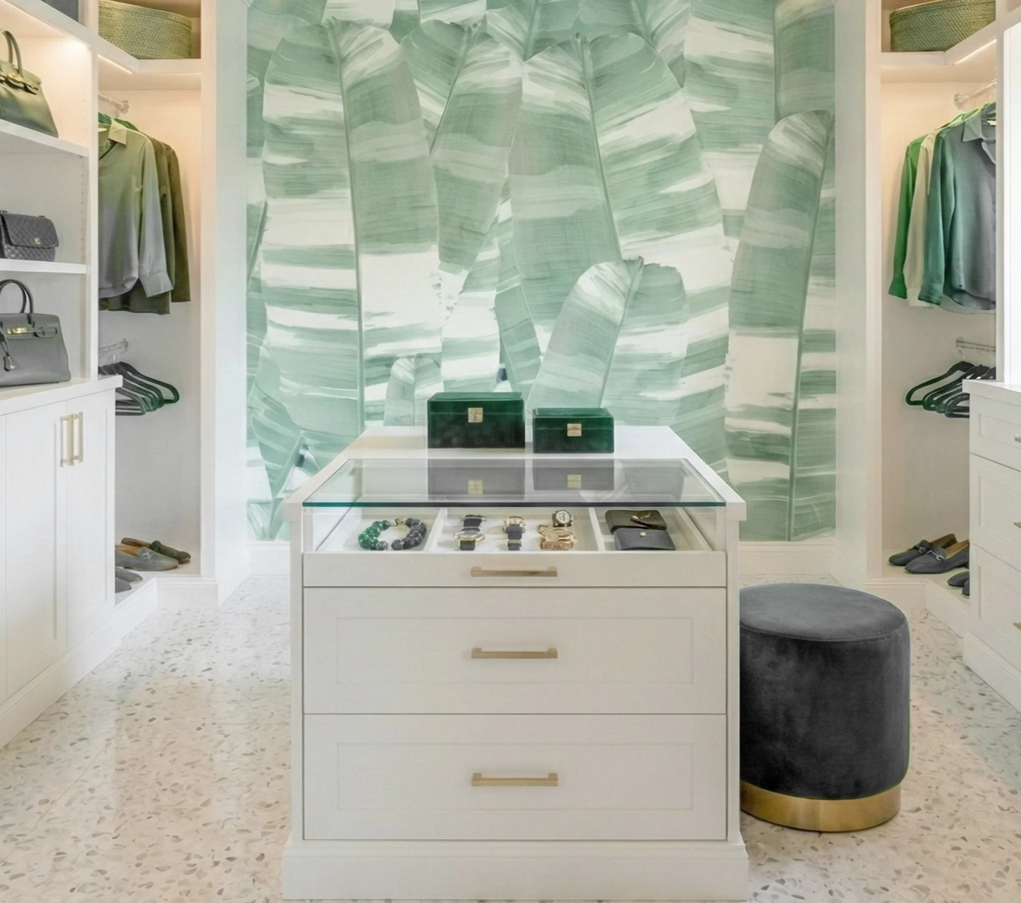 Vertical Leaf Camo light green wallpaper wallcovering by EDGE Collections closet wallpaper 2.jpg