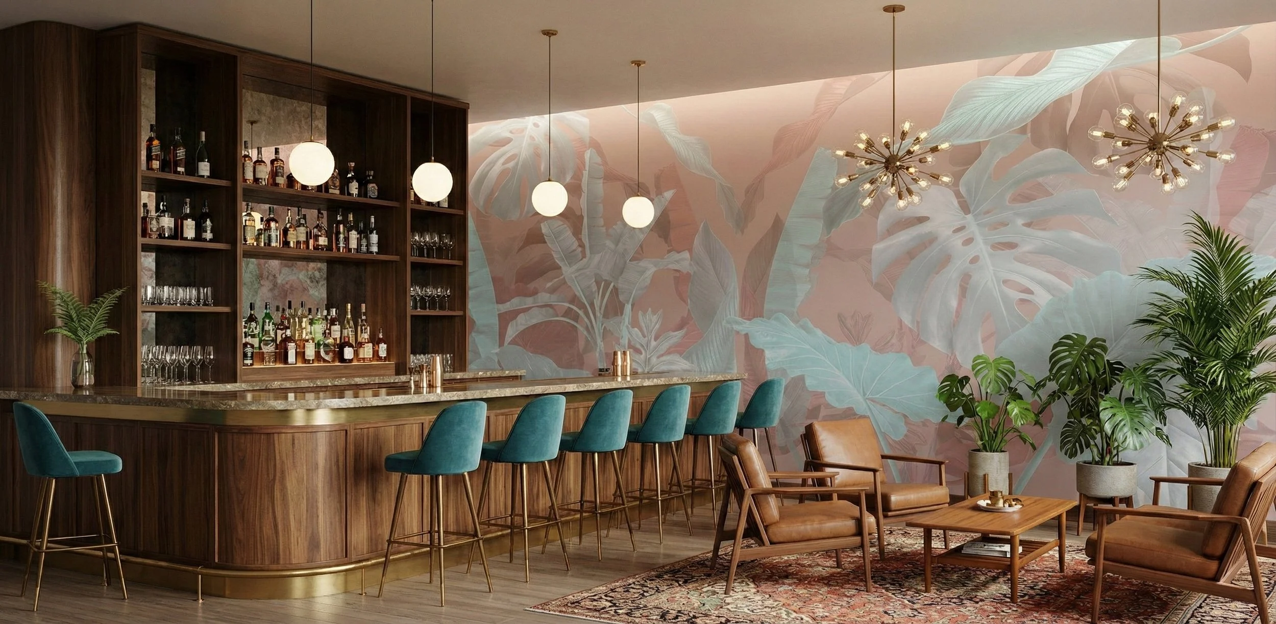 Junglescape Sundown bar wallpaper wallcovering by EDGE Collections.jpg