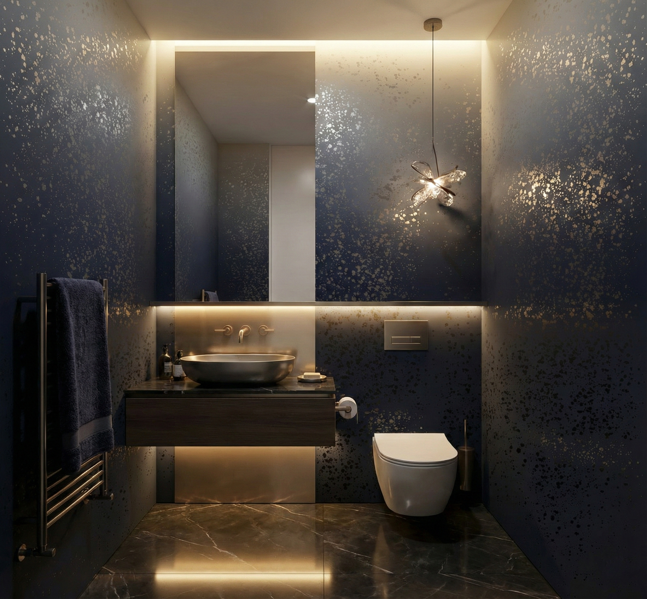Ombre+Aura+Midnight+wallcovering+on+gold+metallic+wallpaper+by+EDGE+Collections+powder+bath+wallpaper.png.webp