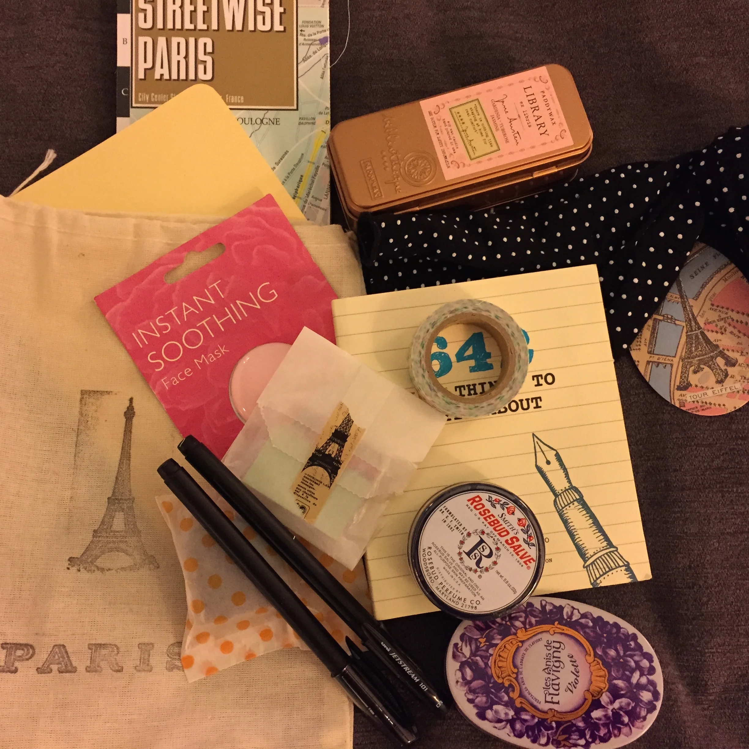 Sweet welcome goodie bag from the ever thoughtful Kimberly Wilson of Tranquility Du Jour