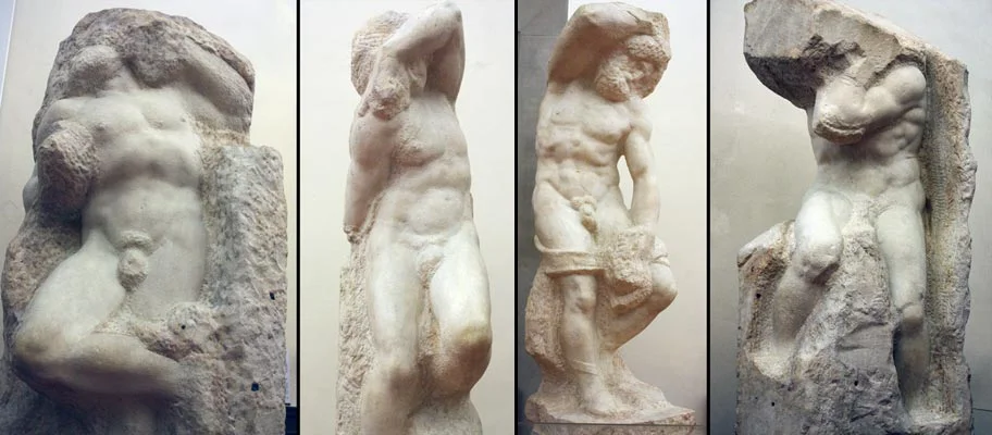 Michelangelo, “Awakening Prisoners” Galleria dell Accademia.