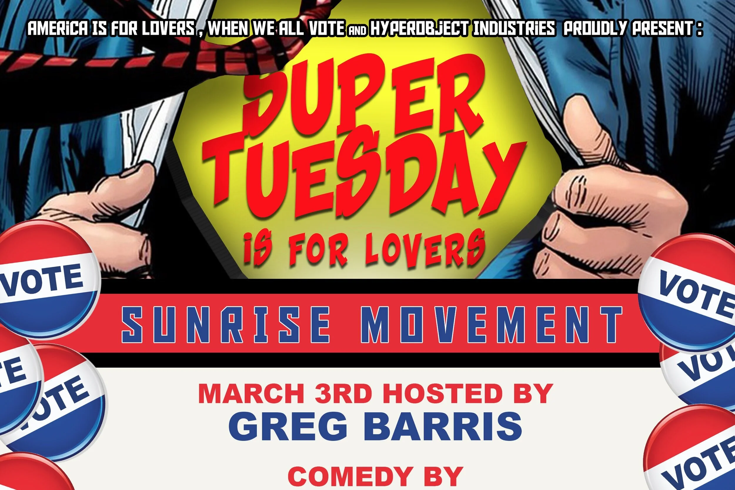 SUPER TUESDAY IS FOR LOVERS (stage room)