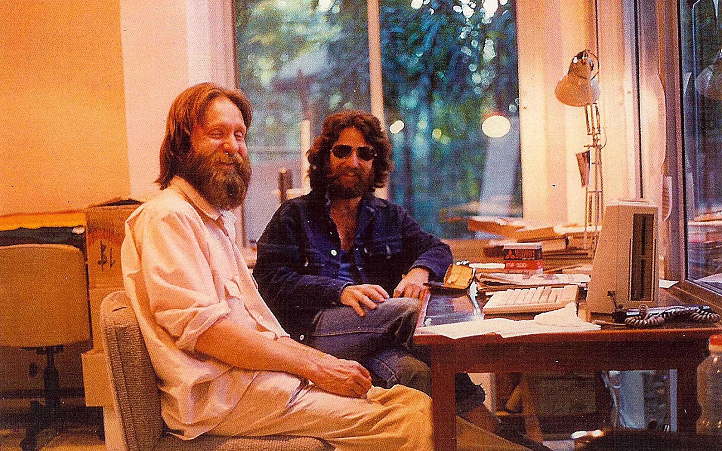 As previously presented in Chetan’s fine article, here, I believe, Shamus just suggested we put the parrot in Anando’s desk drawer and wait for the ensuing trouble to commence. To which, it appears, Paddy is in whole-hearted agreement. The parrot was not amused. What to say about Anando? Circa 1987.