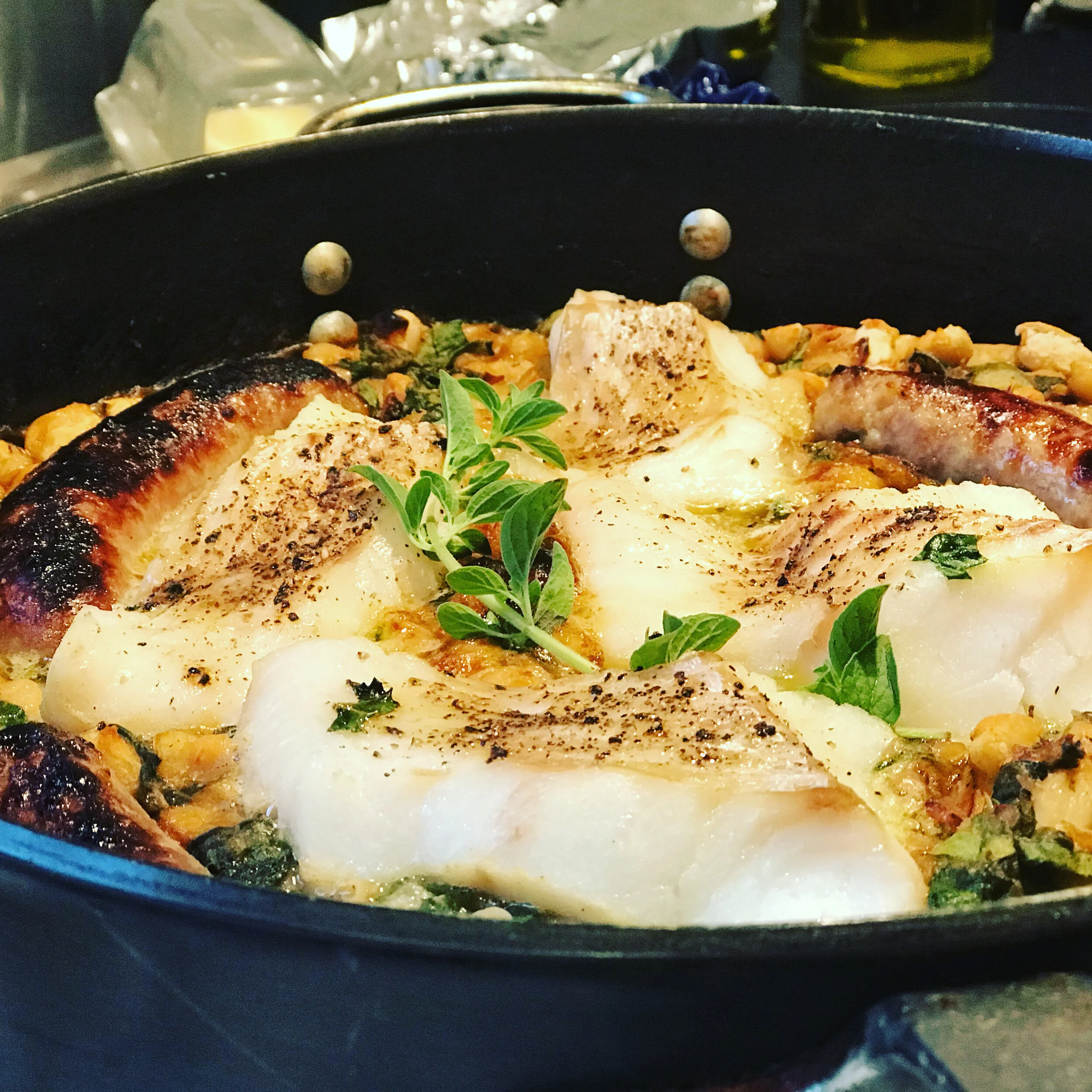 White Beans w Cod and Sausge