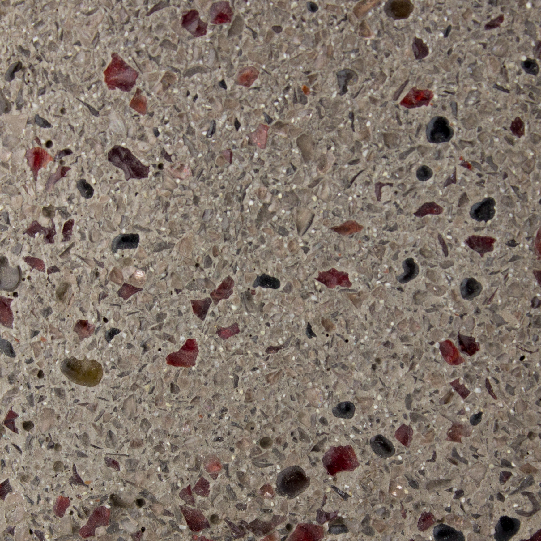 ROUGH RED GLASS ORGANICRETE CONCRETE