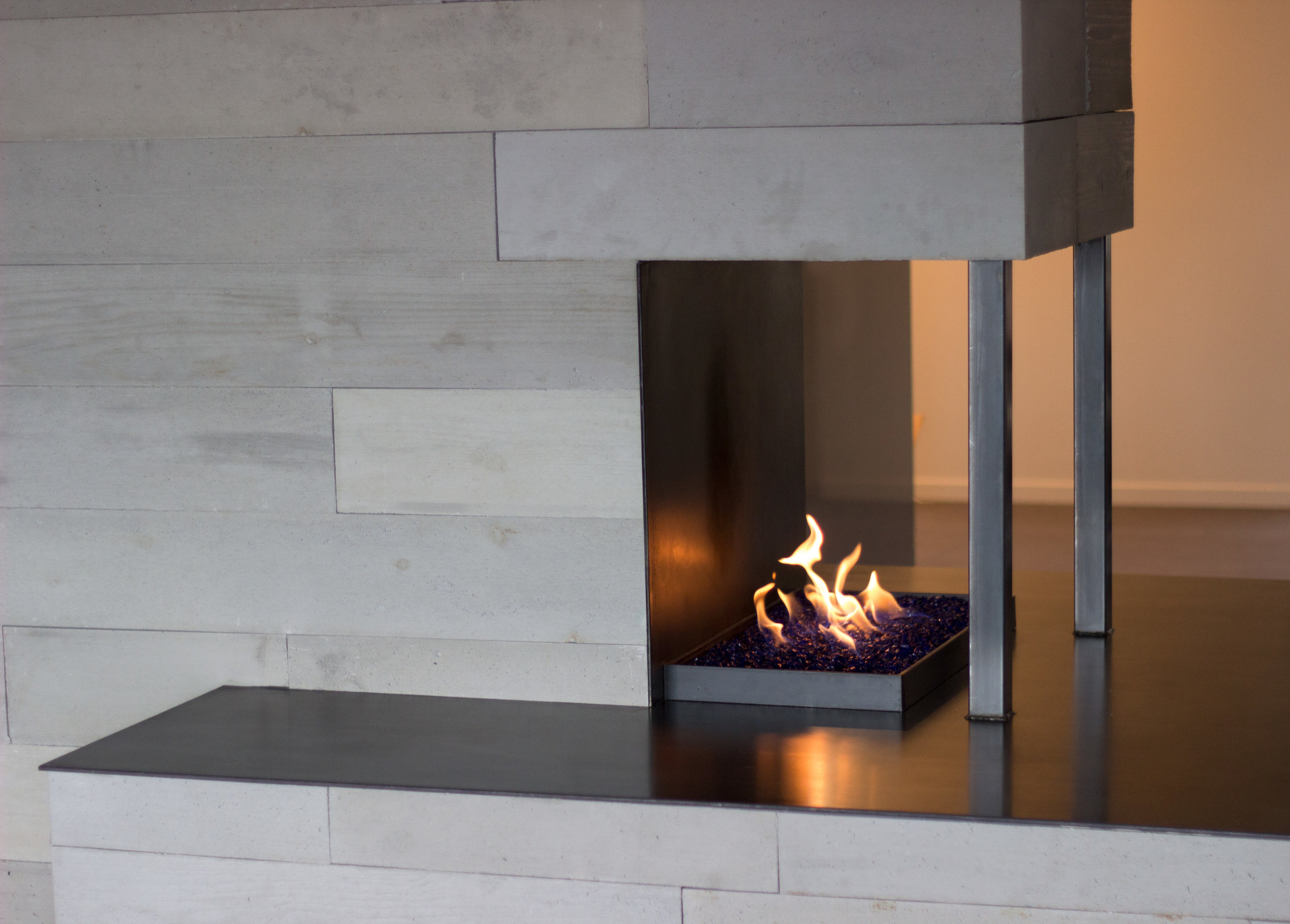 OrganiCrete® Concrete Panel Fireplace Detail