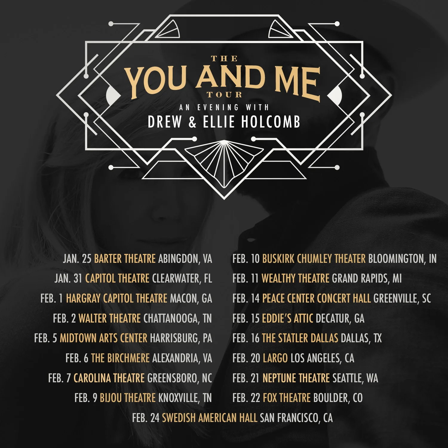 Drew &amp; Ellie Holcomb announce the 2019 "You and Me Tour"