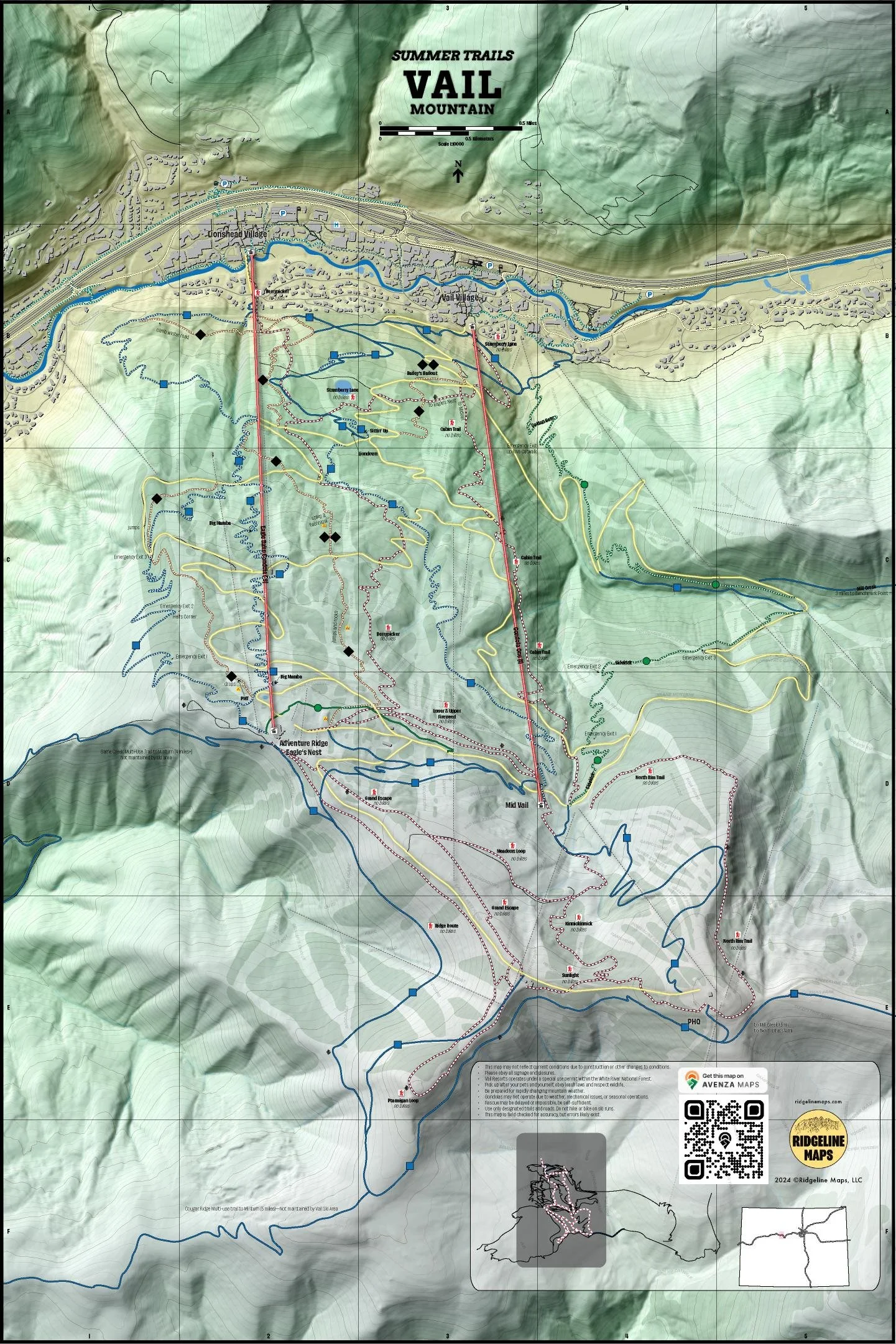 Vail Mountain Summer Trail Map