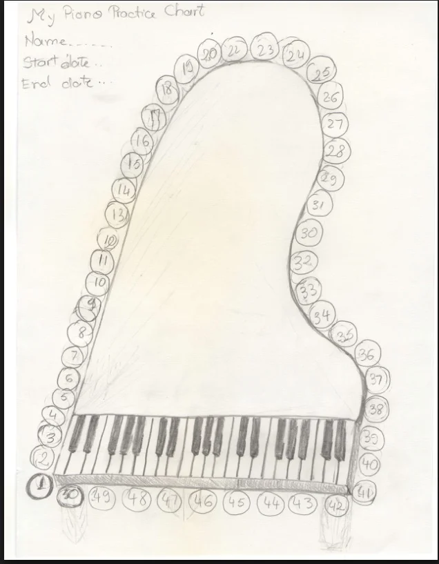 50 days piano practice chart