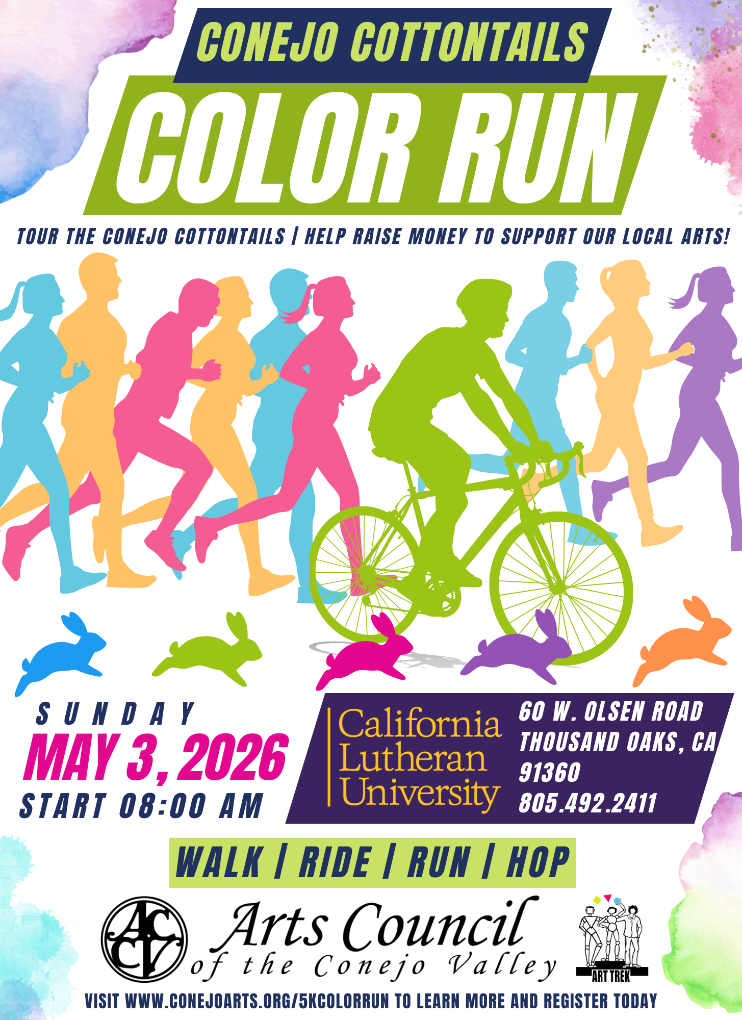 Join Us in May 2026! Conejo Cottontails 5K Color Run — Conejo Public Art