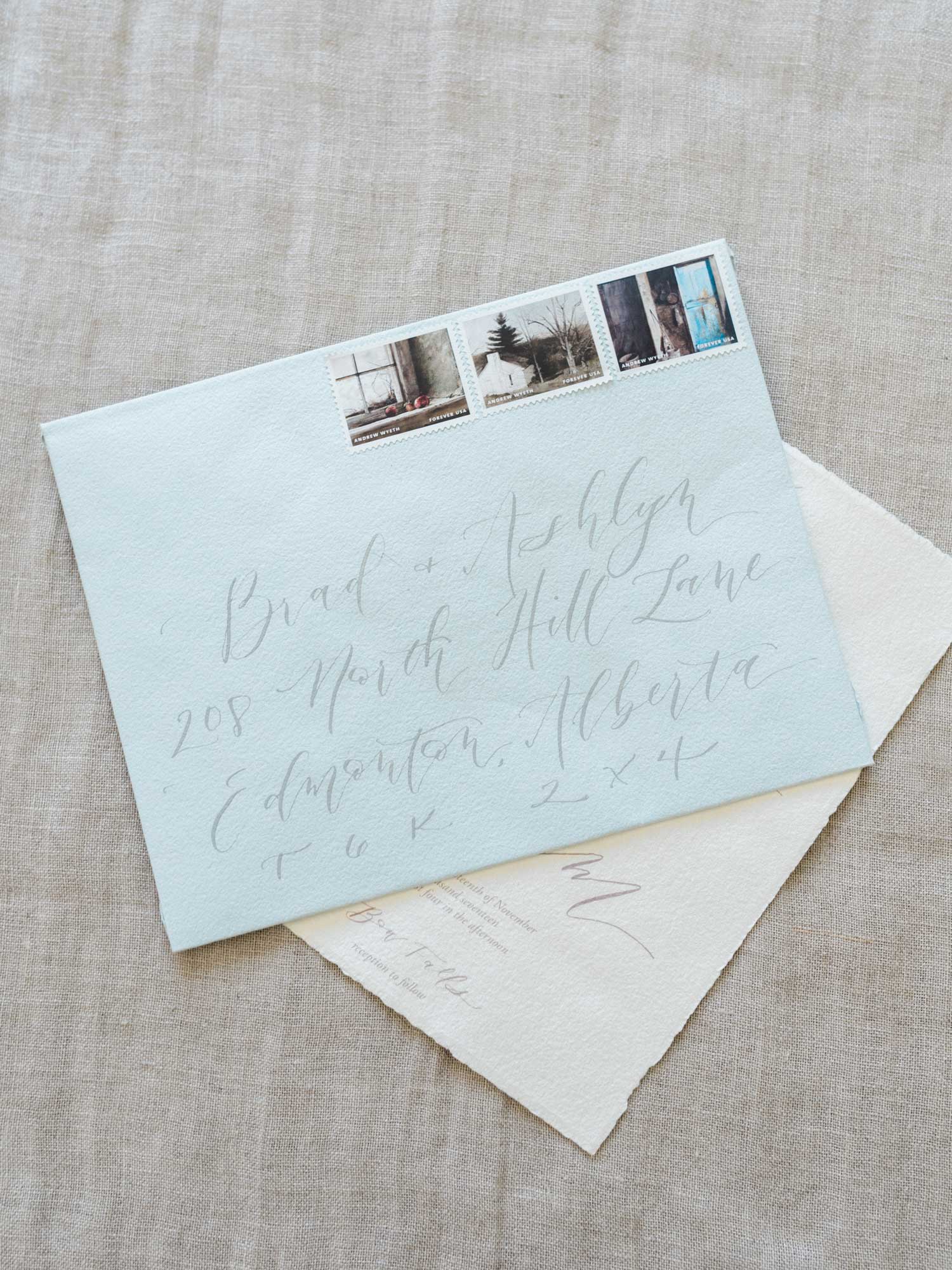 Calligraphy envelope addressing