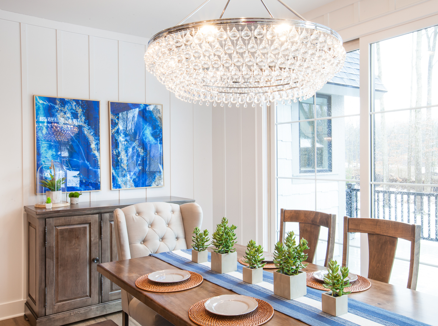 Manchester Hills, Grand Rapids, Michigan, Interior Designer, Fuchsia Design, Fuschia Design, Autumn Fuchs, Interior Design, West Michigan, Autocad, renovation, pop of color, talsma furniture, blue, green, mosaic tile fireplace,benjamin moore, battens, board and batten, west elm, crystal chandelier