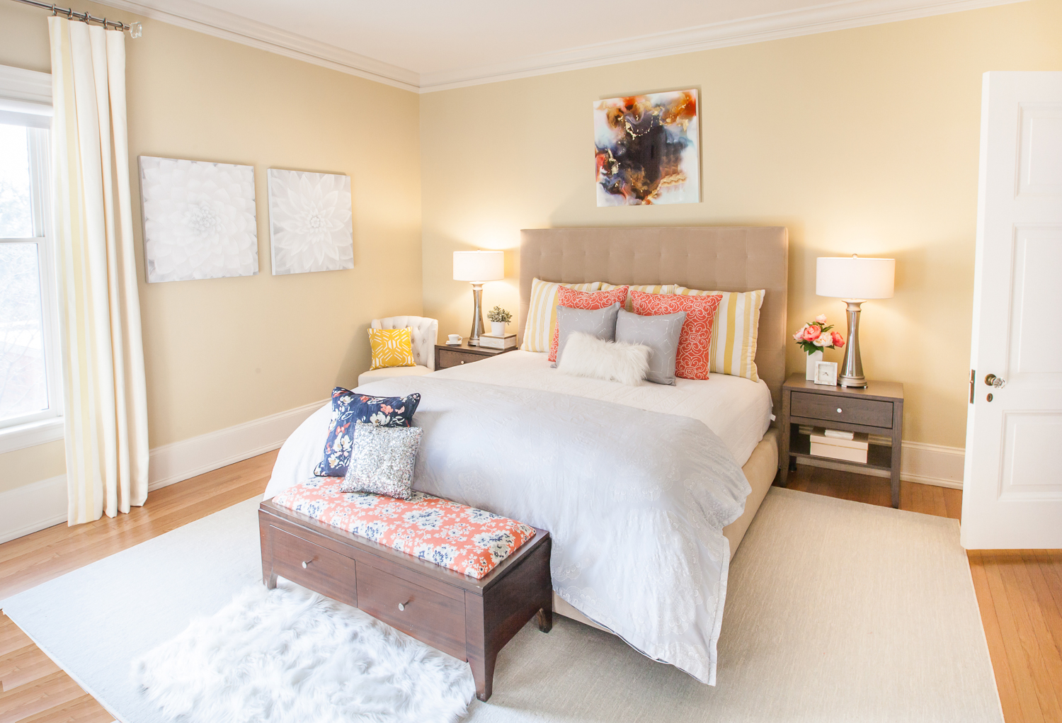 Heritage Hill Home, Grand Rapids, Michigan, Interior Designer, Fuchsia Design, Fuschia Design, Autumn Fuchs, Interior Design, West Michigan, Autocad, bathroom design, master bedroom, historic home, yellow bedroom, room and board