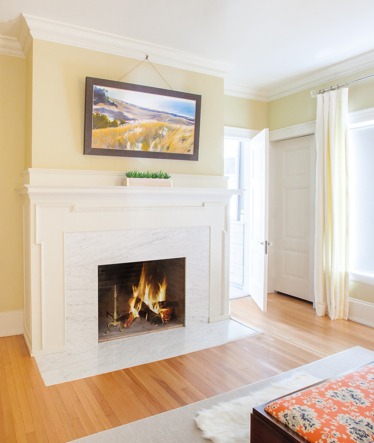 Heritage Hill Home, Grand Rapids, Michigan, Interior Designer, Fuchsia Design, Fuschia Design, Autumn Fuchs, Interior Design, West Michigan, Autocad, bathroom design, master bedroom, historic home, yellow bedroom, room and board