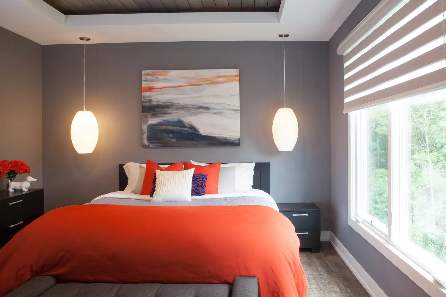 Modern and Dramatic Master Bedroom