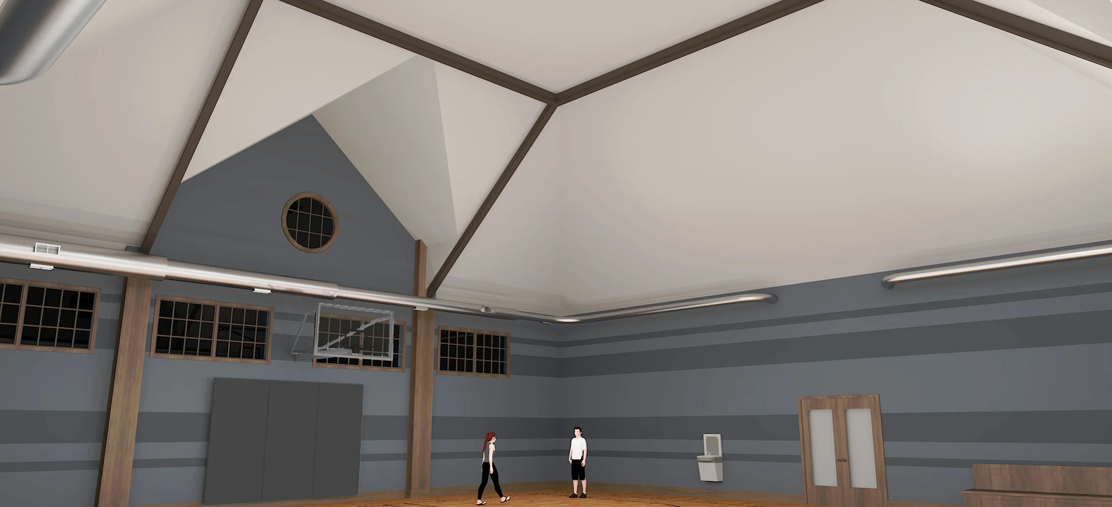 Initial Sketchup Concept Rendering #1 for Basketball Court