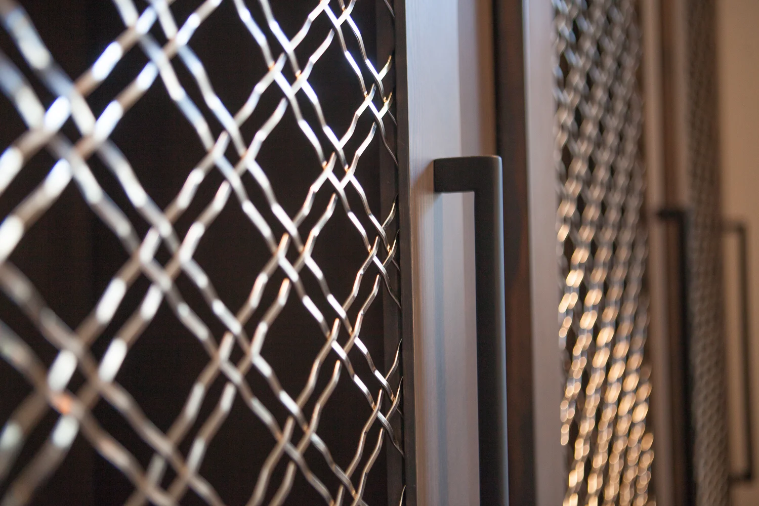 Entry Vestibule Lockers Metal Grill - Scott Christopher Homes, Sears Architects, Fuchsia Design