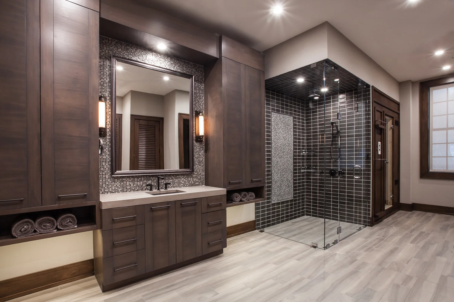 Masculine bathroom glass shower enclosure contemporary - Fuchsia Design