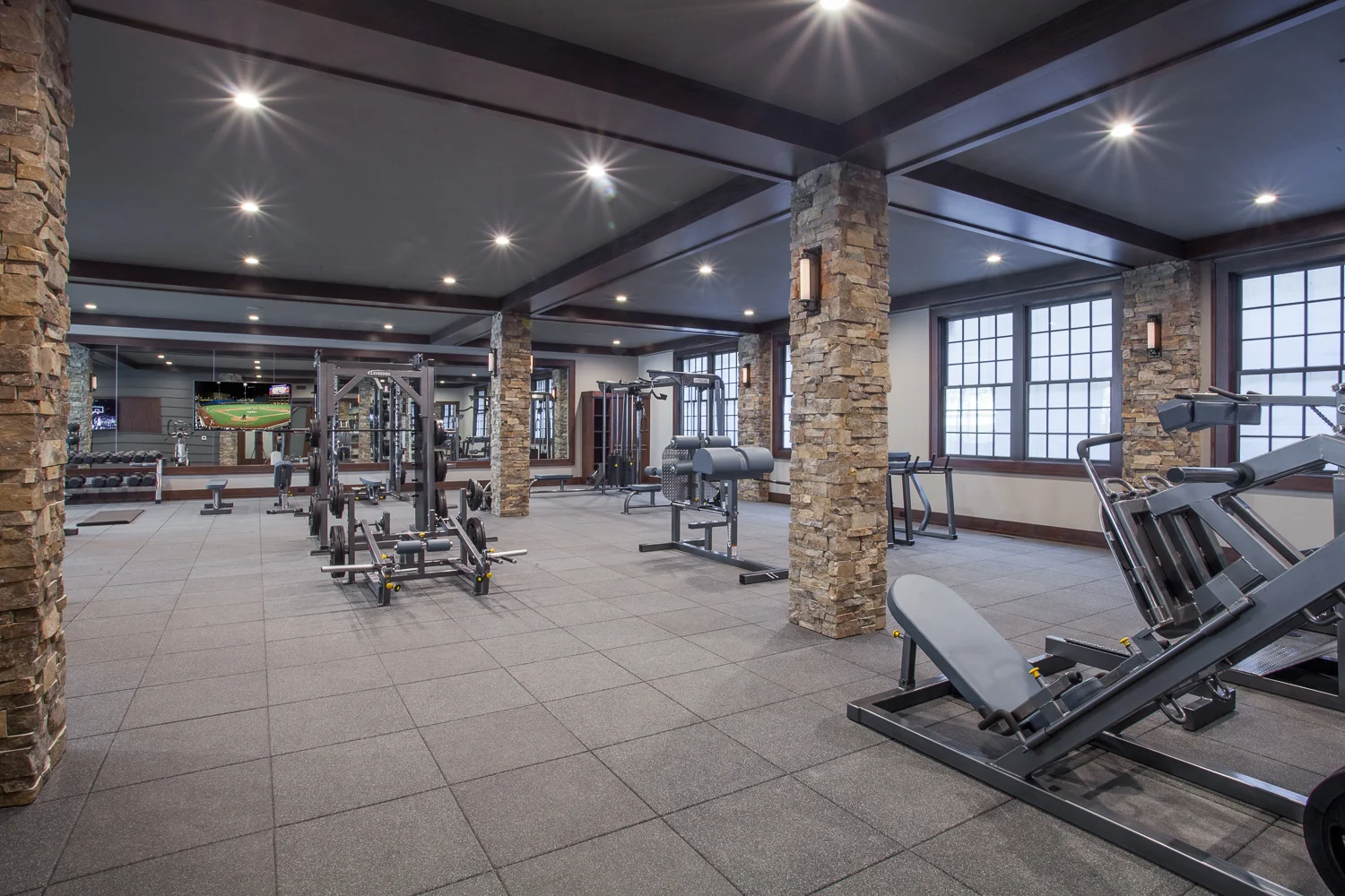 Home Gym Exercise Room - Fuchsia Design, Scott Christopher Homes, Sears Architects