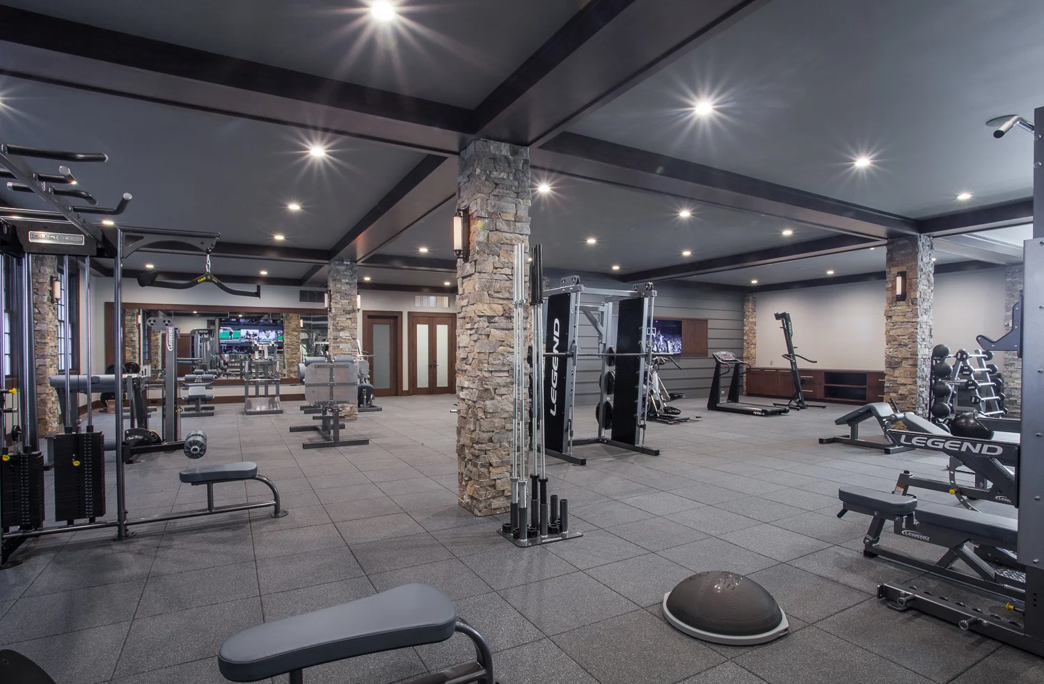 Home Gym Exercise Room - Fuchsia Design, Scott Christopher Homes, Sears Architects