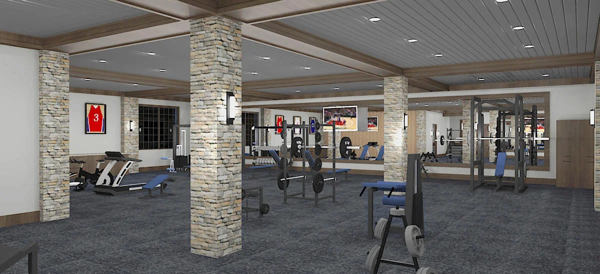 Initial Exercise Room Concept Rendering #1