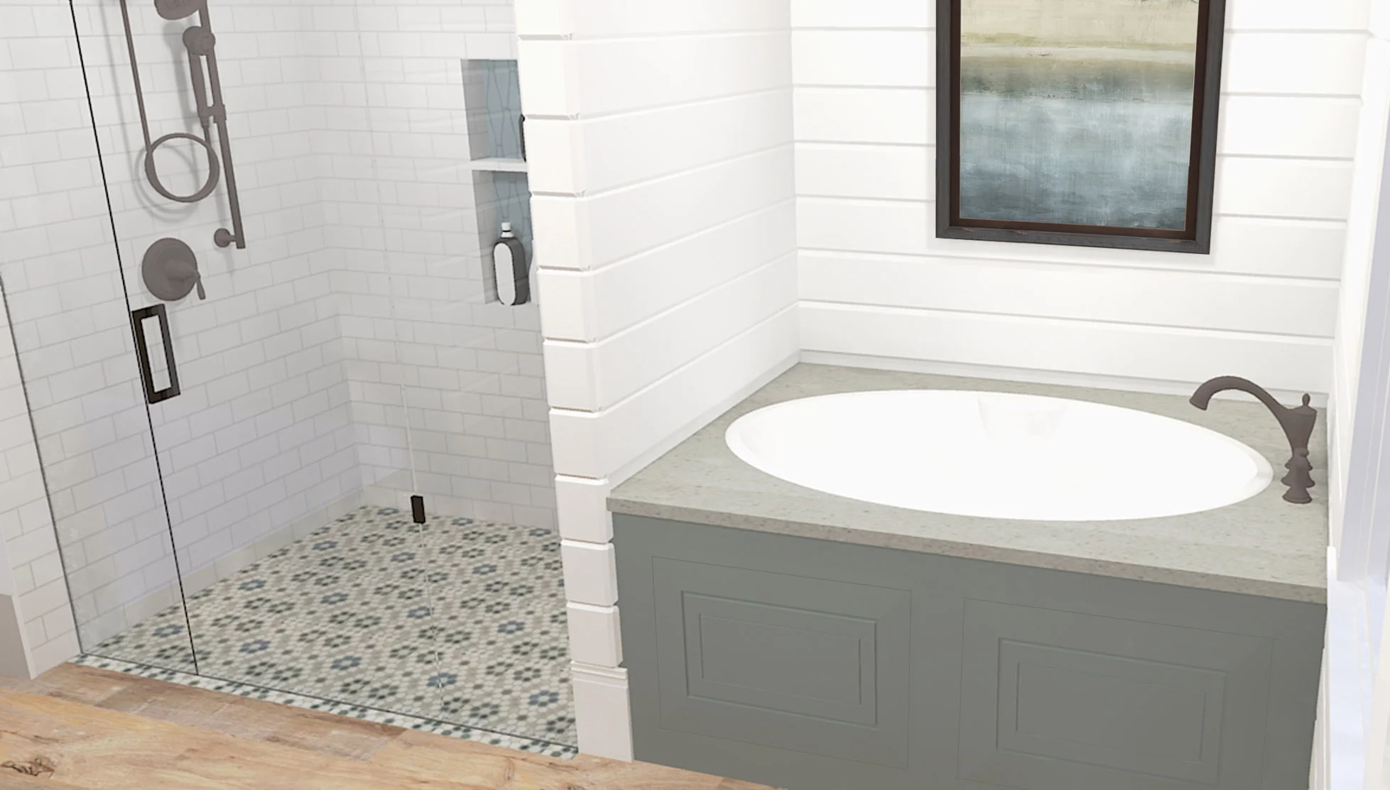 Master bathroom concept rendering - April 2016