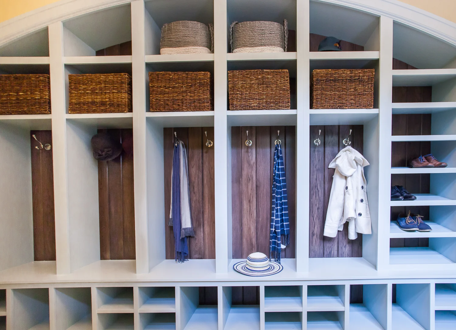 All of the cabinetry in this home was custom designed by Fuchsia Design