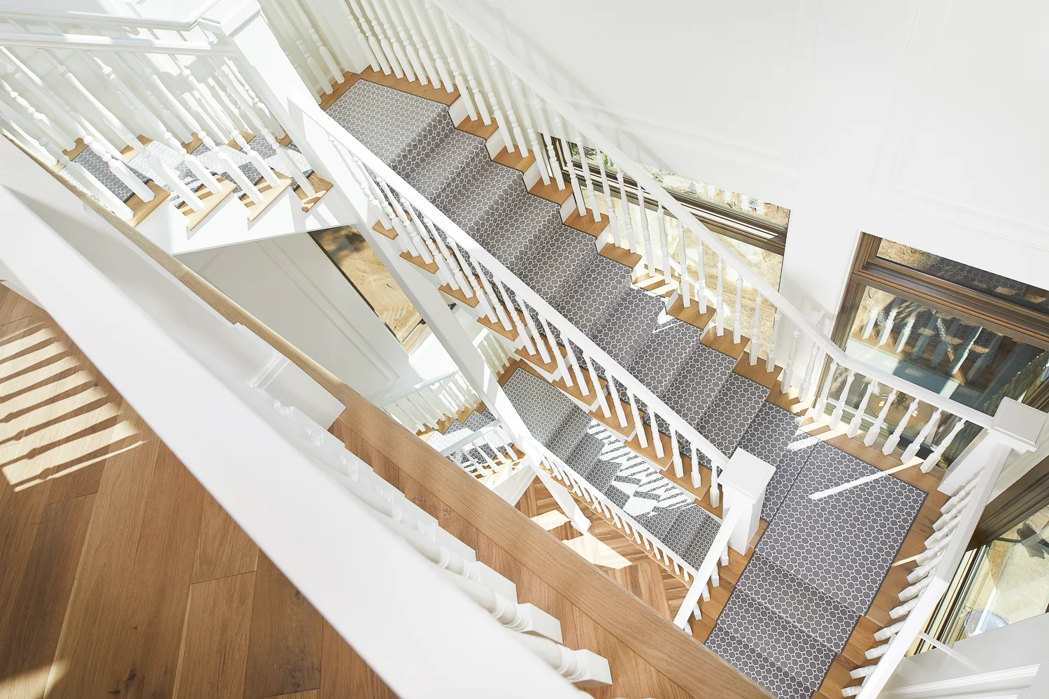 Third level looking down on the main staircase 