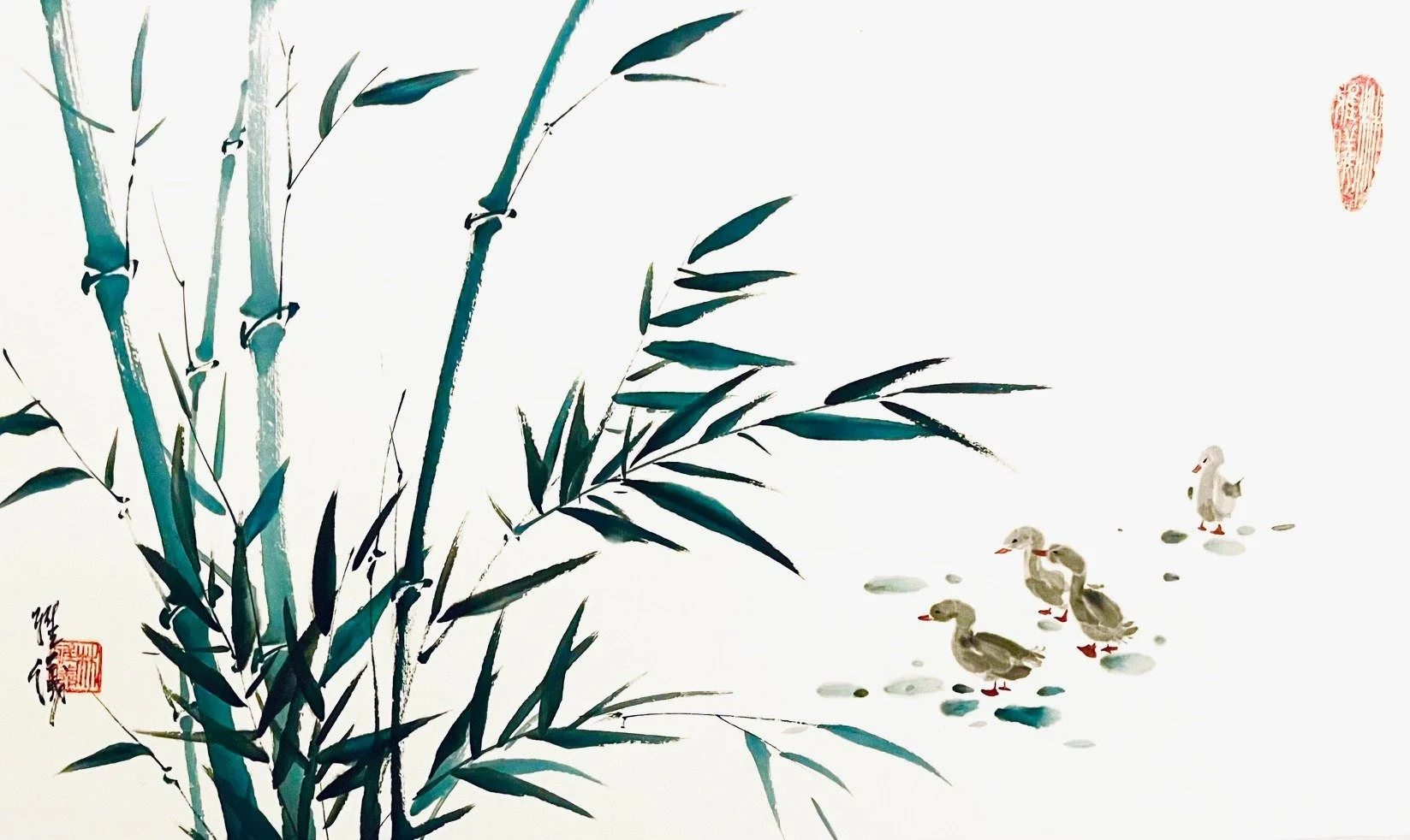  Bamboos and little ducks     