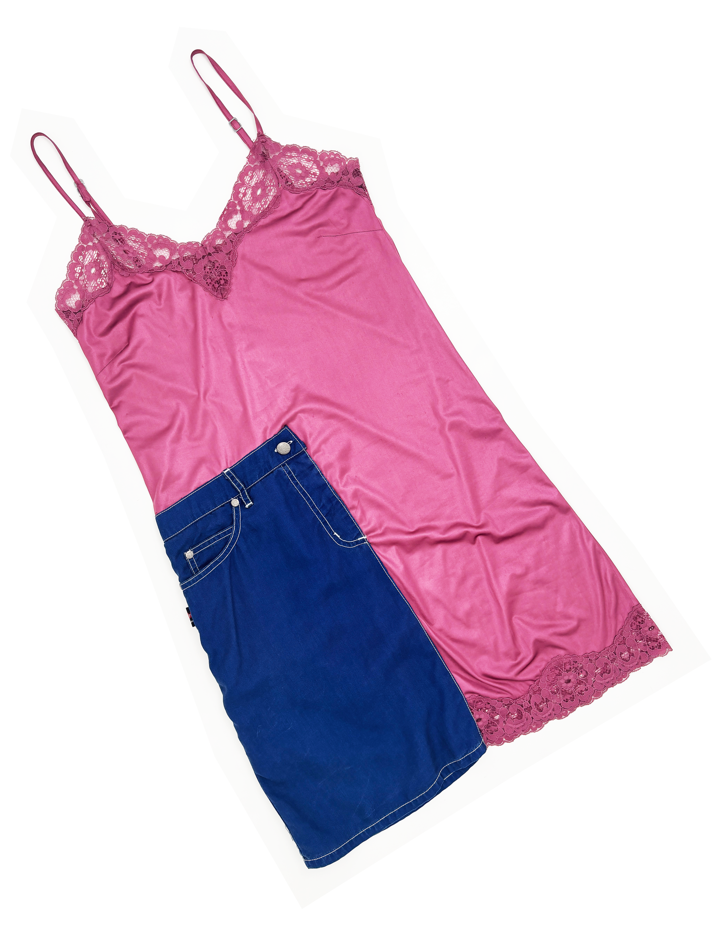 Jean Paul Gaultier patchwork slip dress