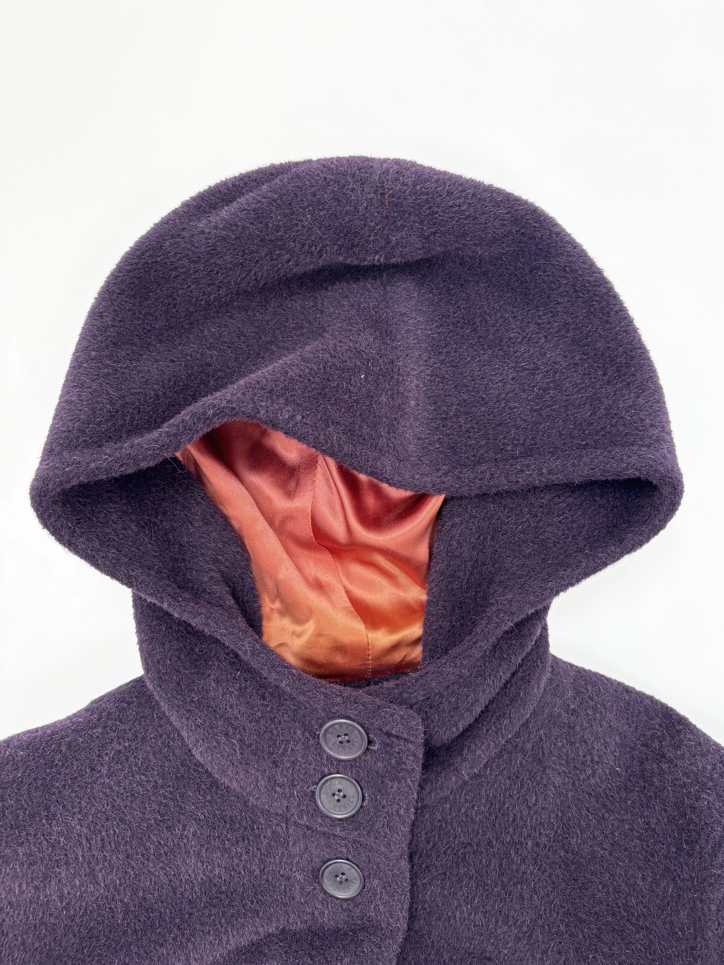 sonia rykiel 90s vintage purple alpaca coat