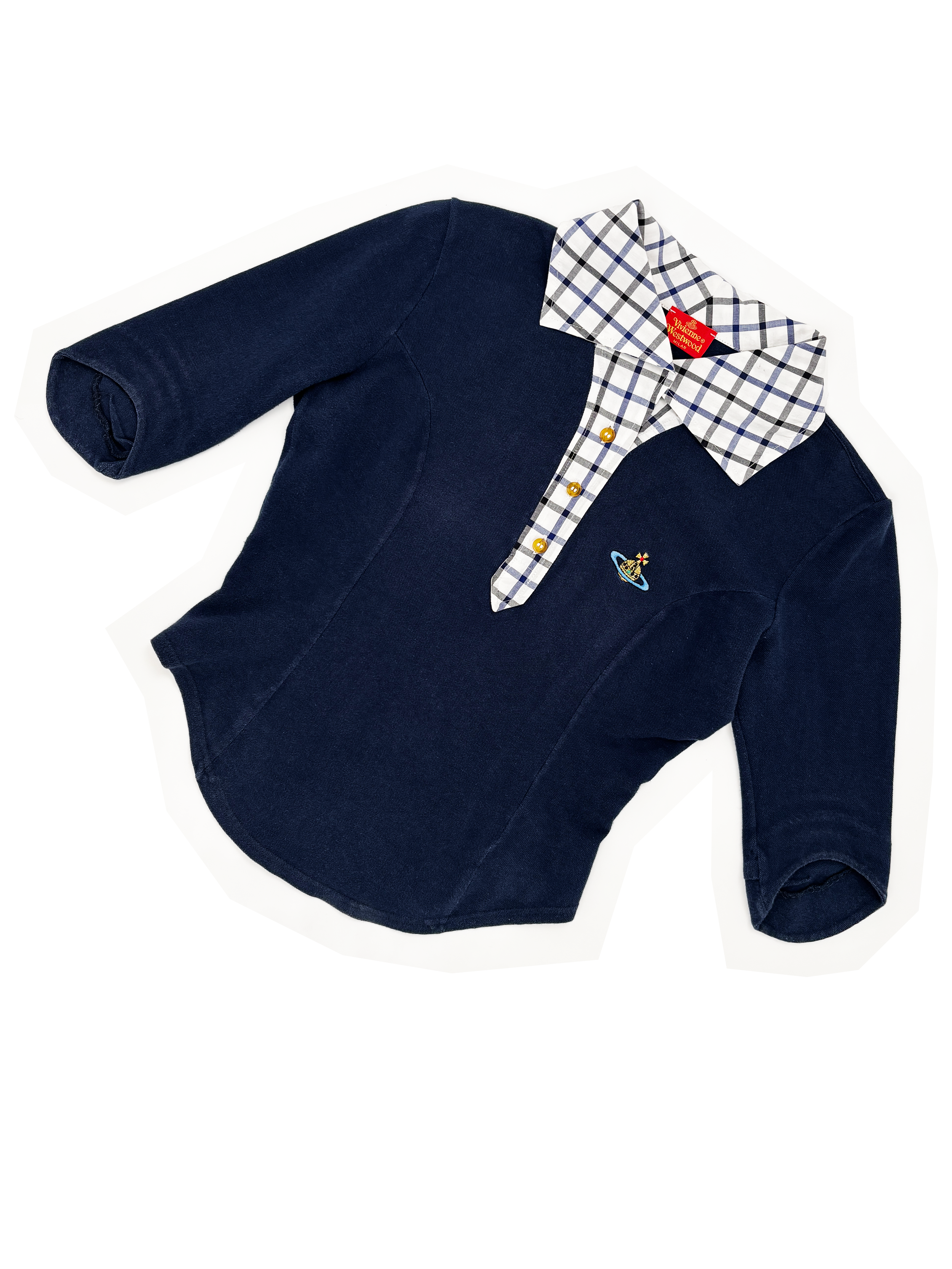 Vivienne Westwood 90s plaid collar polo