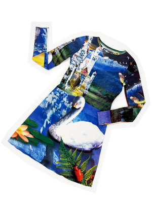 Wild & Lethal Trash F/W 1996 swan print dress — JAMES VELORIA
