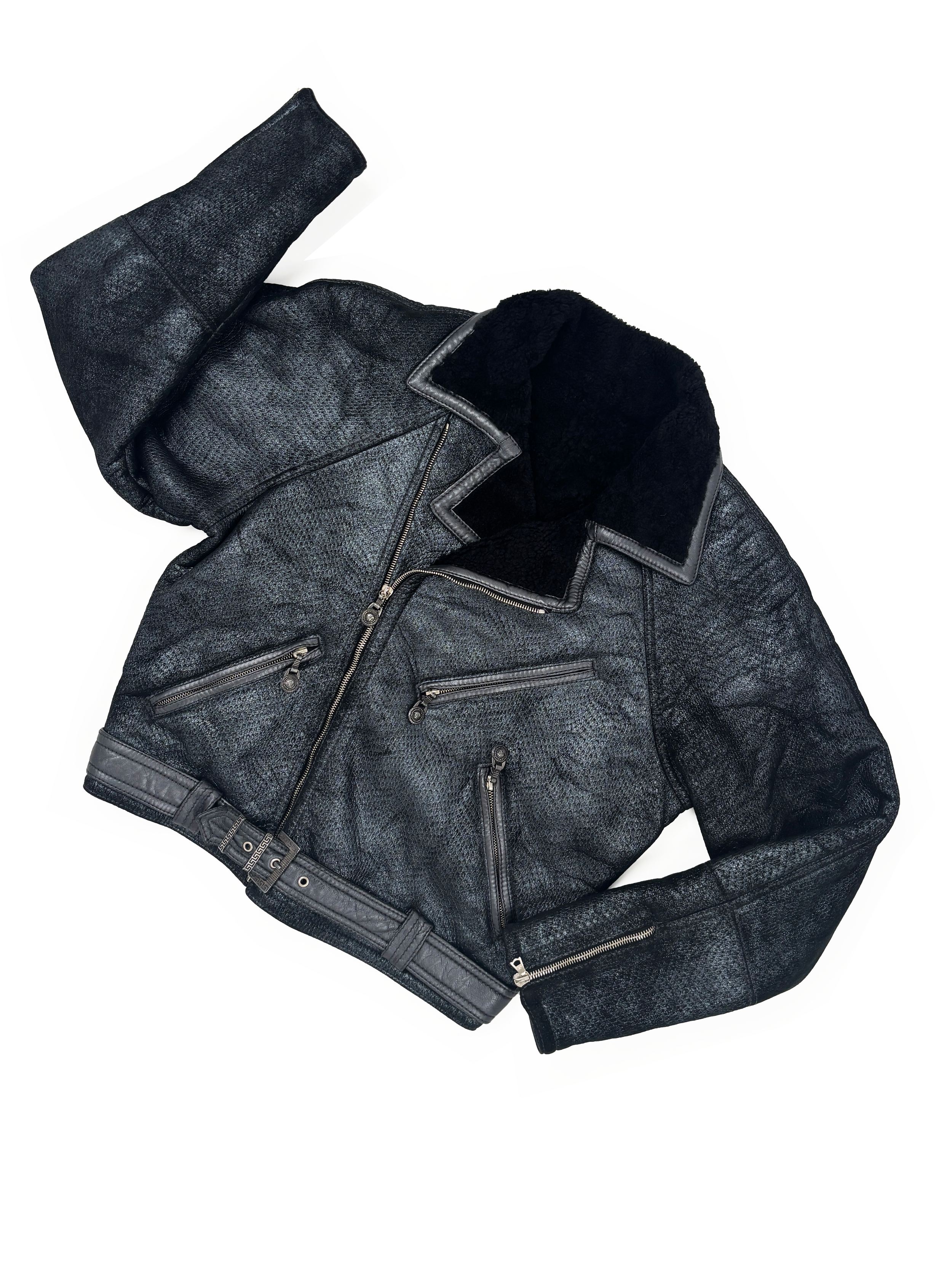 gianni-versace-90s-black-shearling-jacket-moto-leather-suede-vintage-1990s-silver-metallic-coating.png