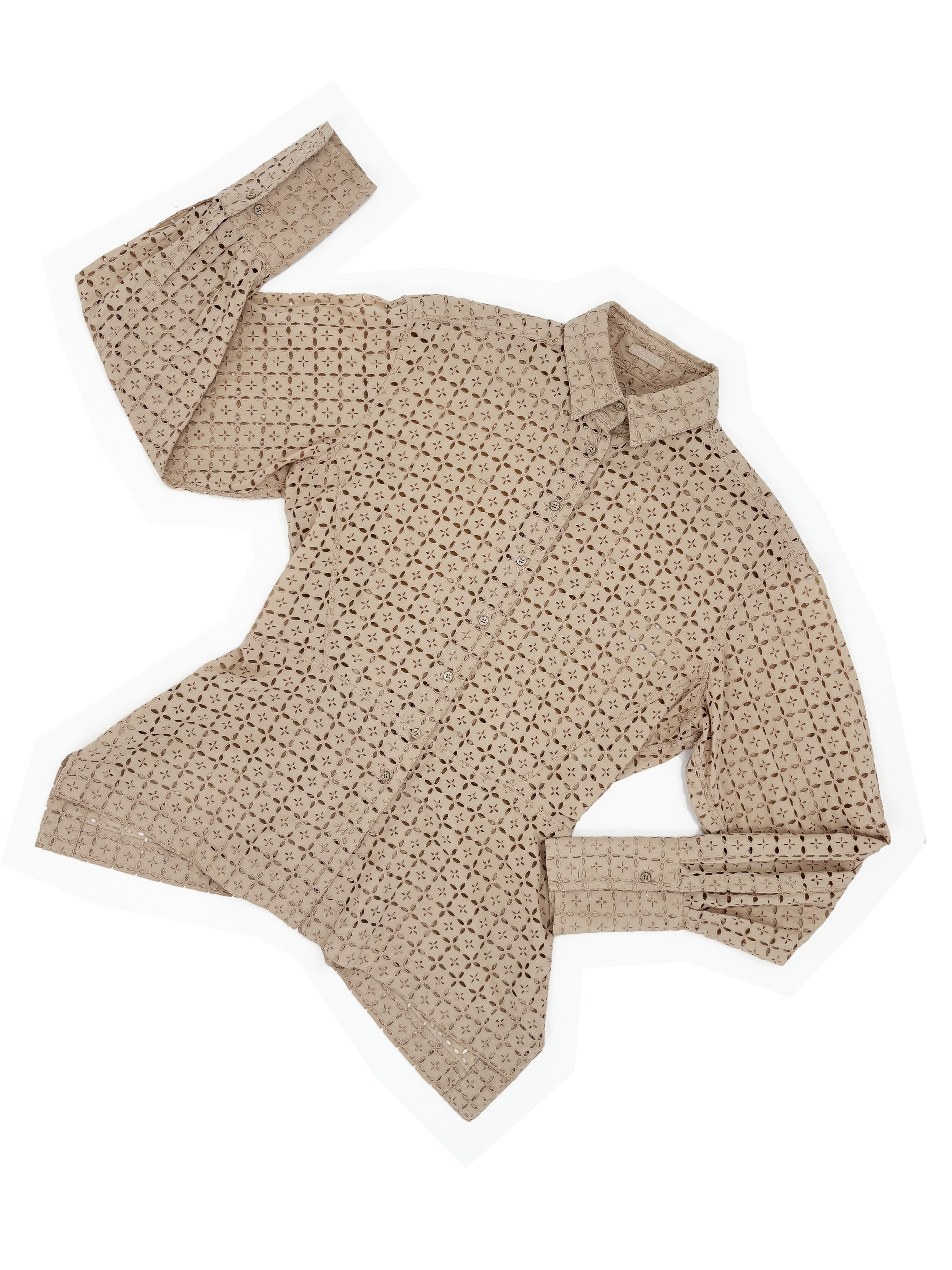 Alaia eyelet peplum shirt