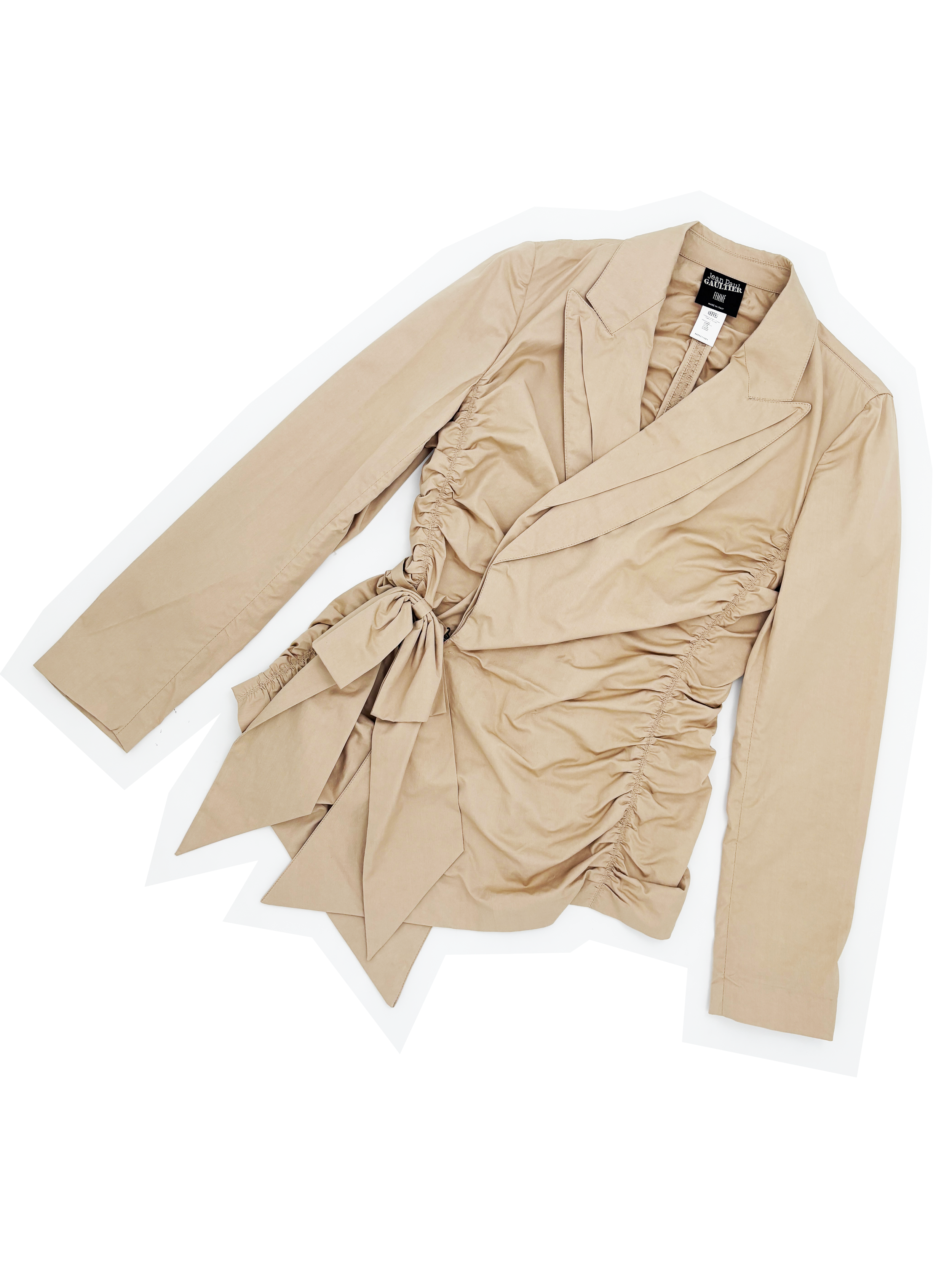Jean Paul Gaultier ruched wrap jacket