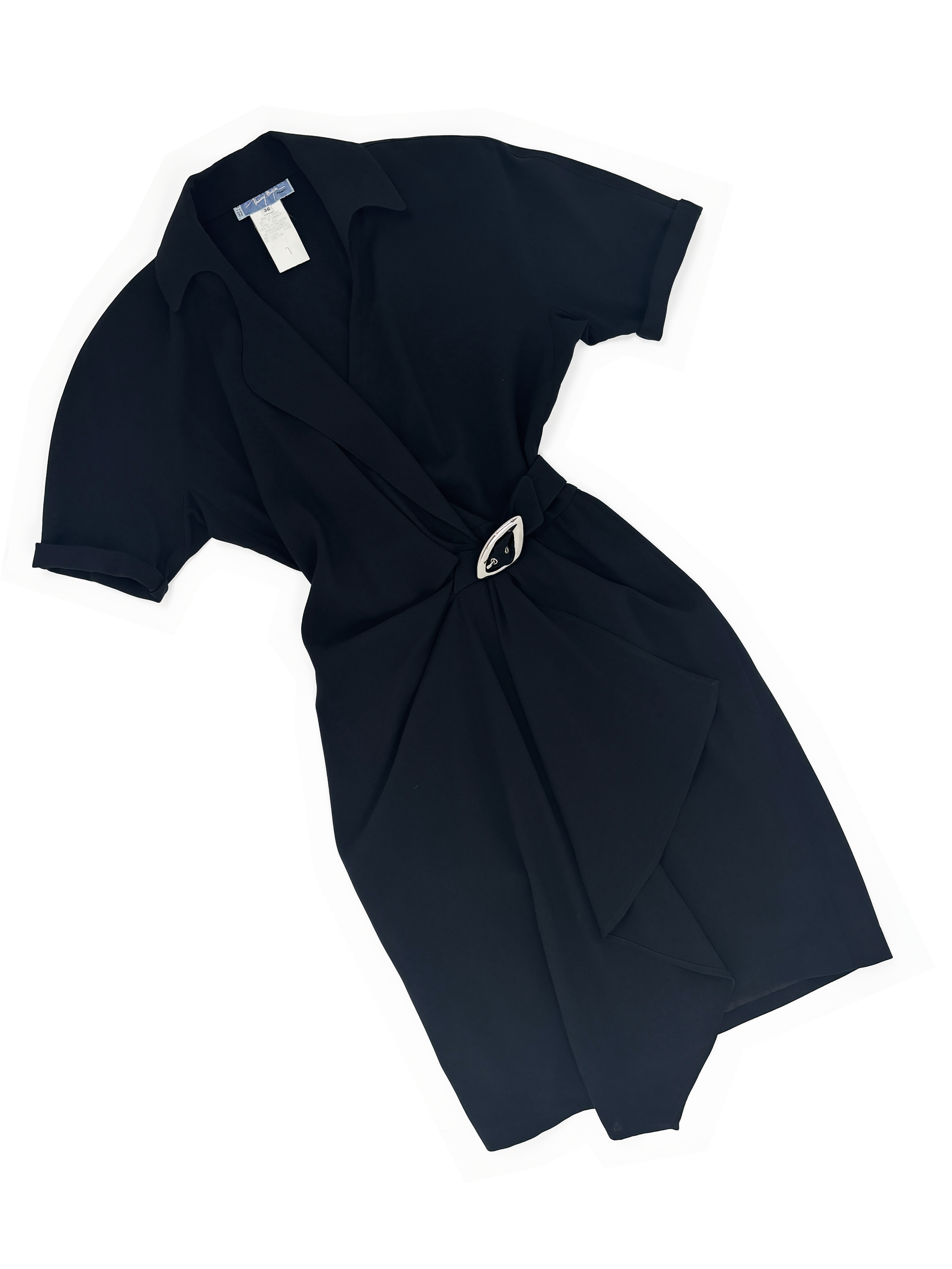 Thierry Mugler 90s black wrap dress
