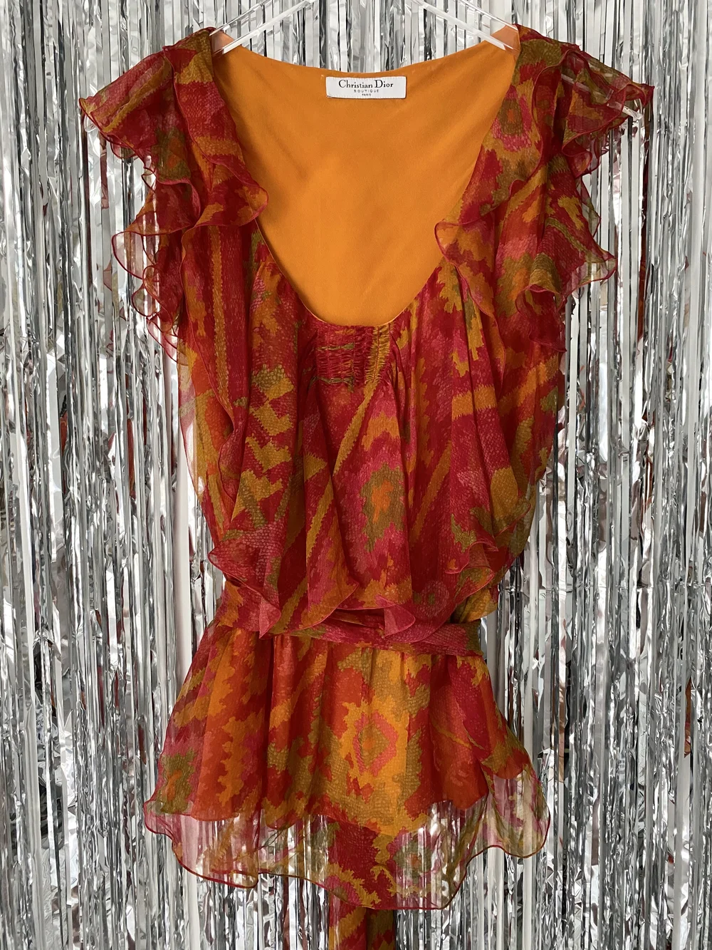 トップス Christian Dior Galliano Era Frill Shirt Christian Dior S/S 2006 silk ruffle top — JAMES VELORIA