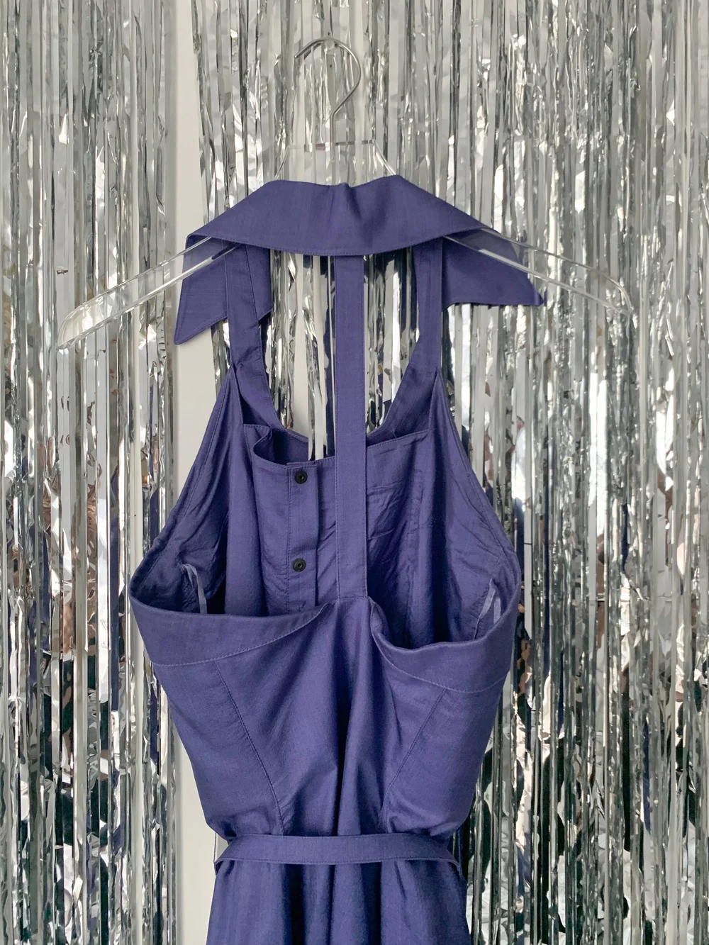 mugler purple dress Rare Fall 2001 Thierry Mugler Runway Purple Silk Crepe Dress w the Most Incredible Open Cuts Outs