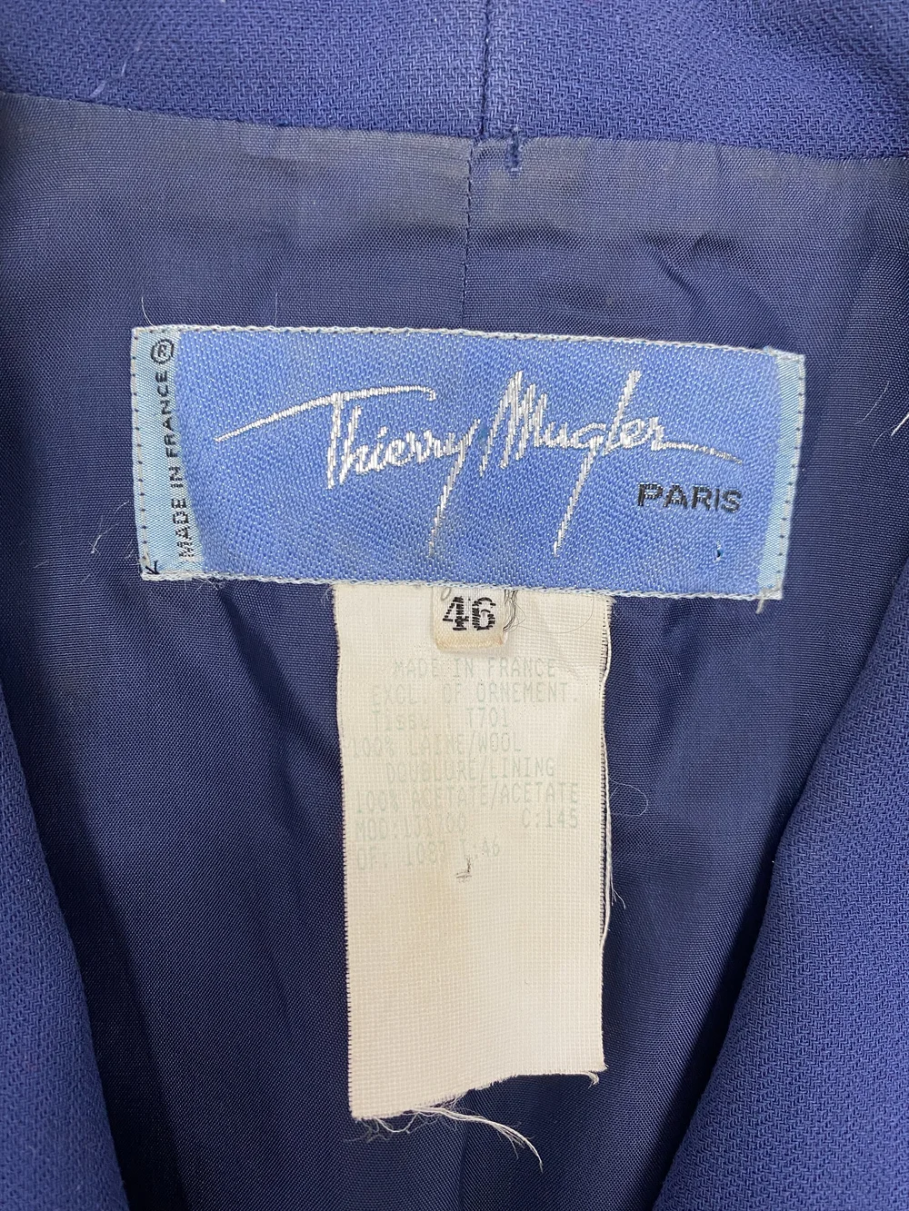 Thierry Mugler 80s blue skirt suit — JAMES VELORIA