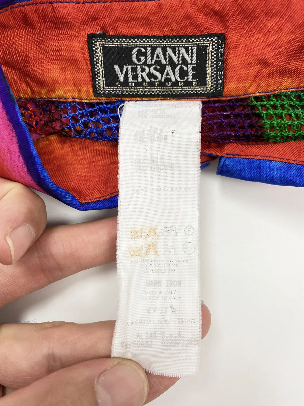 Gianni Versace S/S 1994 mesh back silk shirt — JAMES VELORIA
