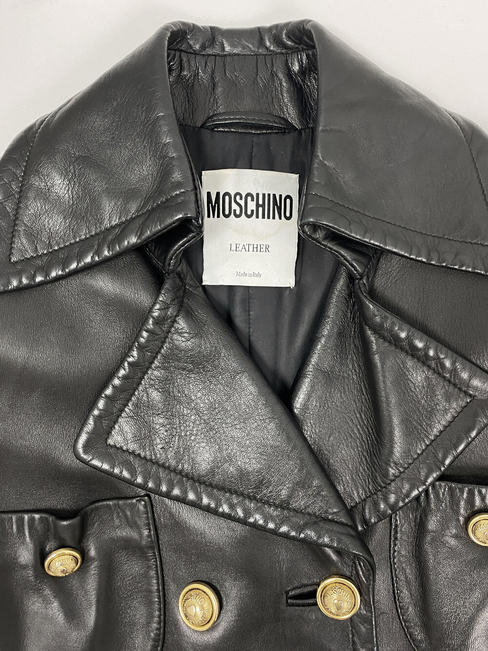 Moschino 90s leather trench coat — JAMES VELORIA Moschino 90s leather trench coat — JAMES VELORIA