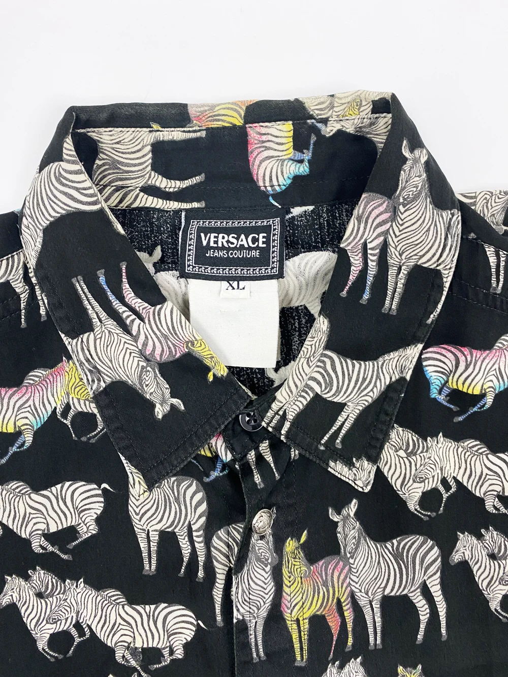Versace Jeans Couture rainbow zebras print shirt — JAMES VELORIA