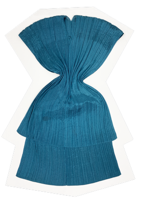 Pleats Please turquoise Madame T shawl — JAMES VELORIA