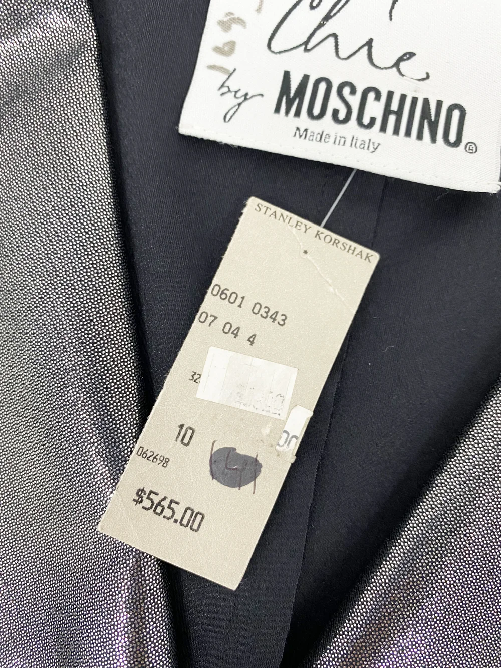 Moschino 90s silver stretch pant suit — JAMES VELORIA