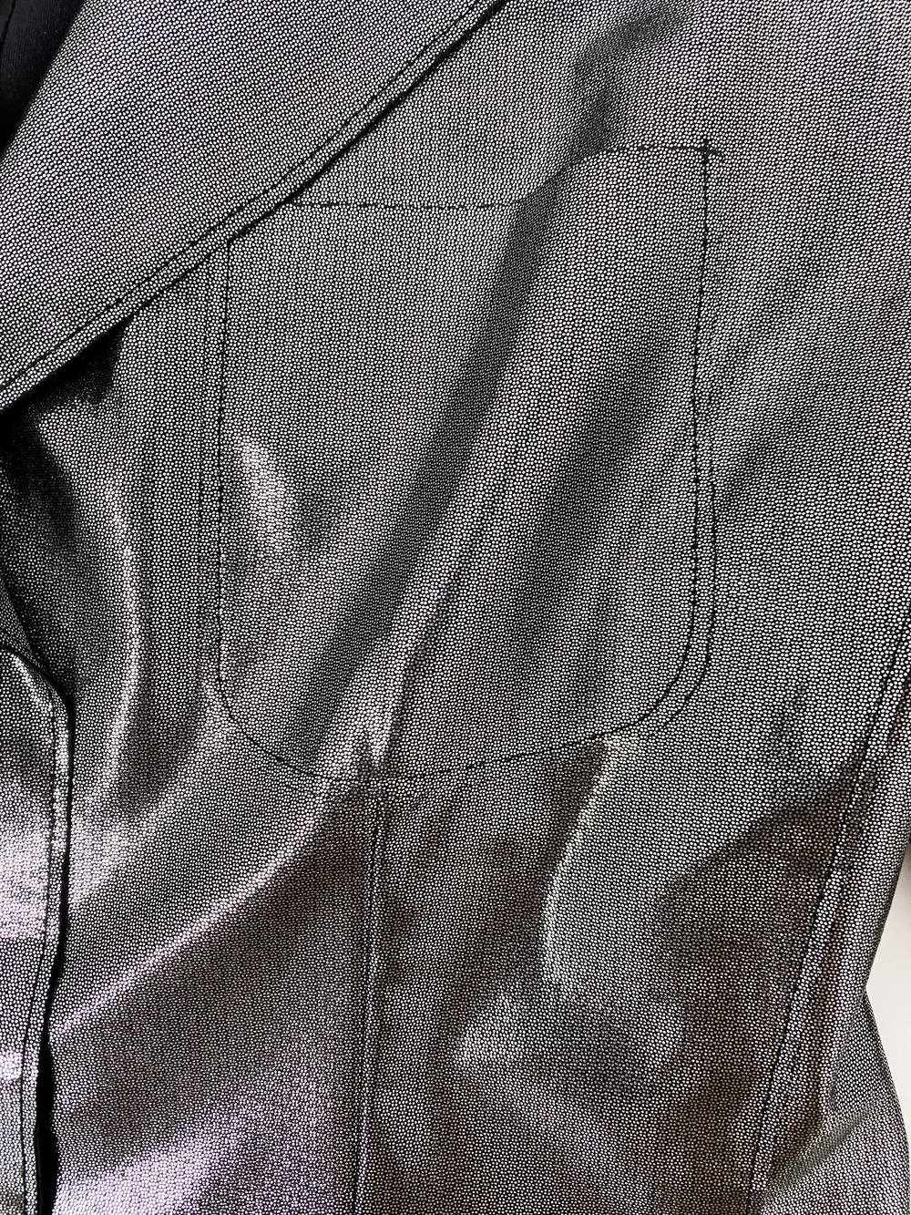 Moschino 90s silver stretch pant suit — JAMES VELORIA