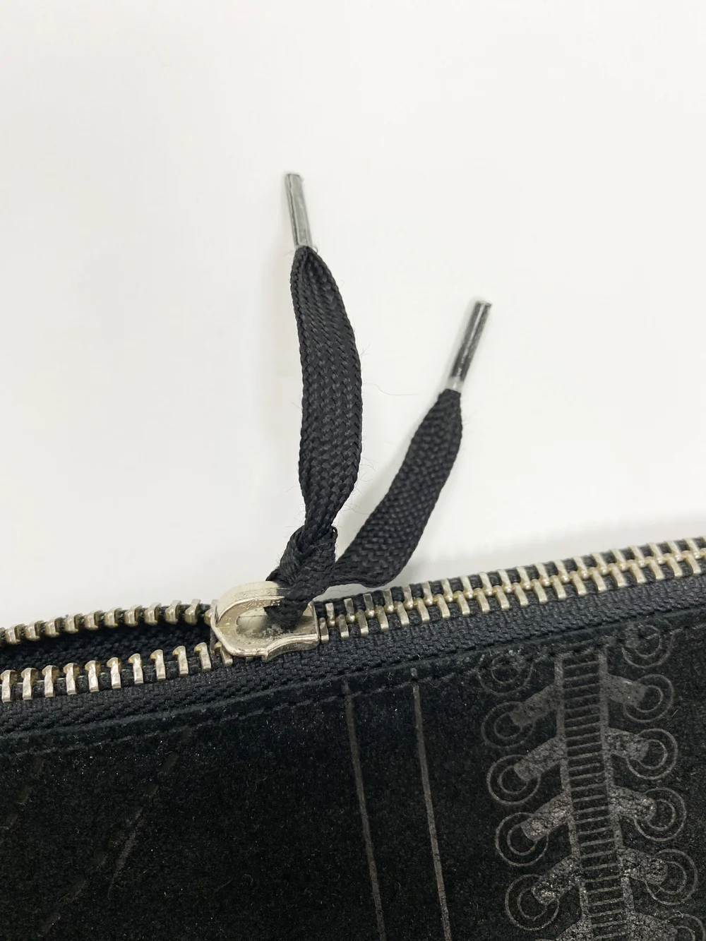 Jean Paul Gaultier trompe l'oeil lace up bag — JAMES VELORIA