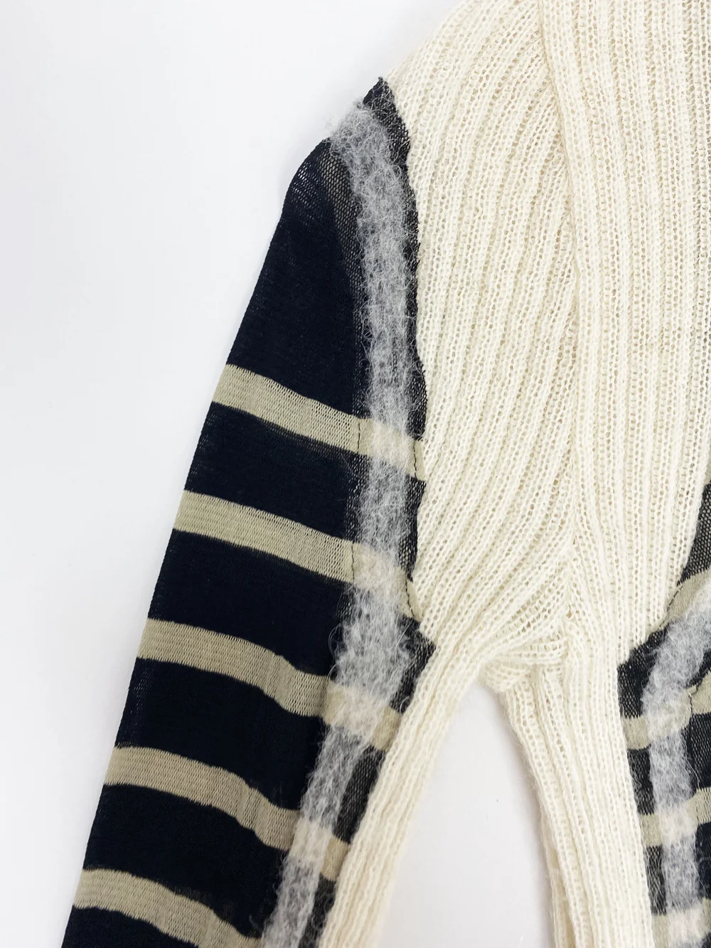 Jean Paul Gaultier knit trim mesh top — JAMES VELORIA