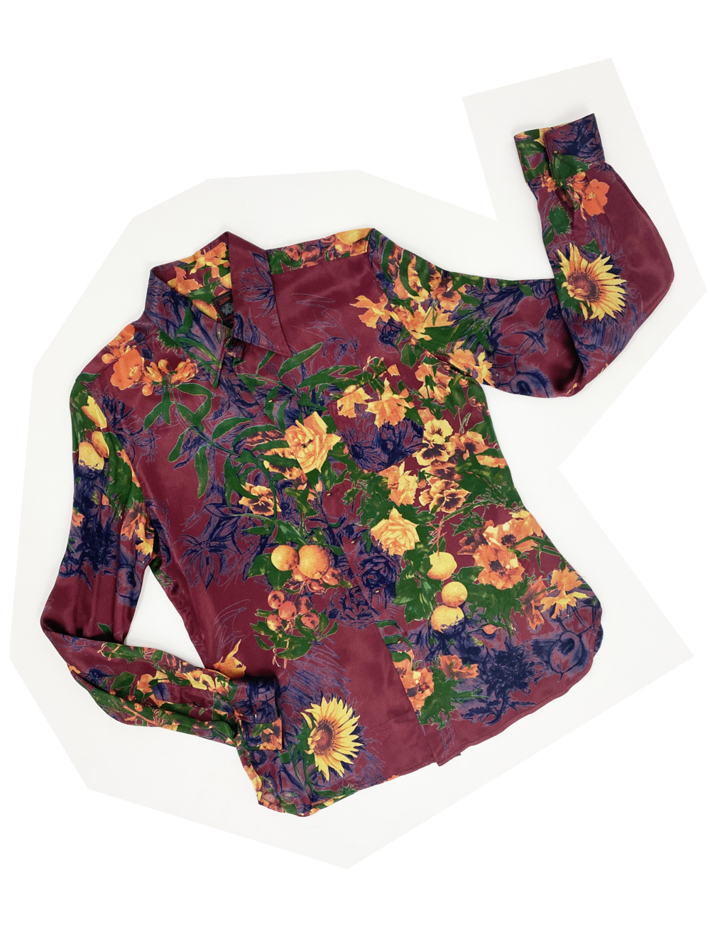 Jean Paul Gaultier floral satin shirt — JAMES VELORIA